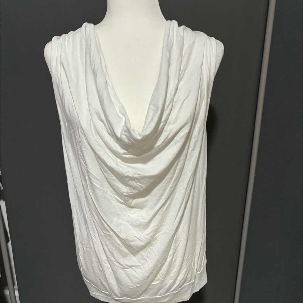 Tory Burch Cream Draped Tank Blouse